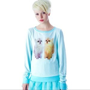 Wildfox Magical Cats Baggy Beach Jumper